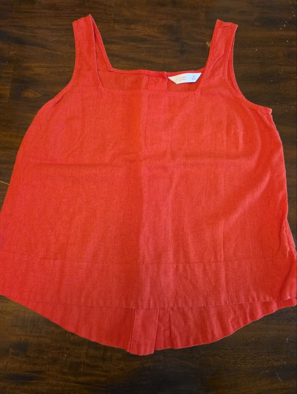 LC Lauren Conrad Coral Orange Button-Front Square-Neck Tank Top Size XS